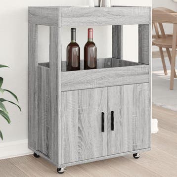 vidaXL Drankkar 60x39,5x89 cm bewerkt hout grijs sonoma, Huis en Inrichting, Verzenden, Nieuw