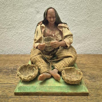 Rafael Ramirez - Beeldje - Mendicante - Was, Textiel, Hout, Antiek en Kunst