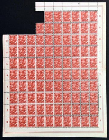 Nederland 1942/1960 - Plaatfouten op interessante vellen en, Gestempeld