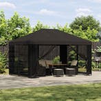 vidaXL Tuin gazebo met zijwanden 4 × 3 m Antracietkleurig, Verzenden