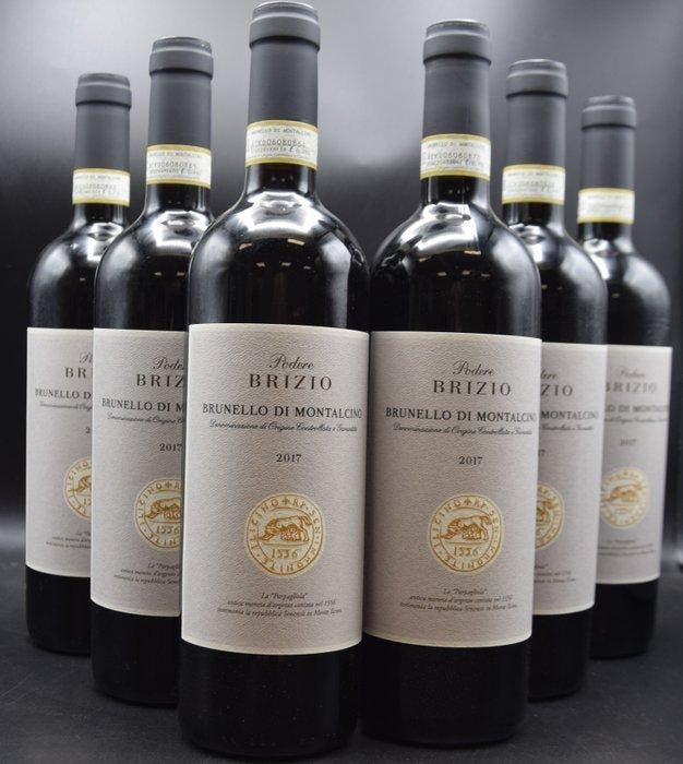 2017 Podere Brizio - Brunello di Montalcino DOCG - 6 Flessen, Verzamelen, Wijnen