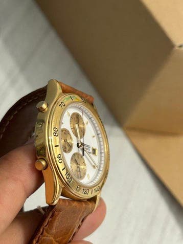 Seiko - 7T32 Chronograph Gold Plated - Zonder minimumprijs -