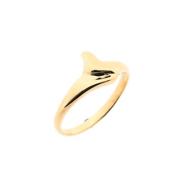 Gouden abstracte ring; 14 karaat; ringmaat 17, Handtassen en Accessoires, Gebruikt, Ophalen of Verzenden, 17 tot 18, Dame