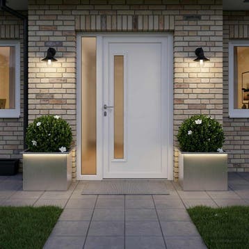 vidaXL Tuinplantenbak met led 2 st zilver 40 x 60 x 40 cm, Tuin en Terras, Verzenden, Nieuw