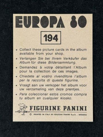 1980 Panini #194 Europa 80 - Badge: Deutschland DDR - 1, Nieuw