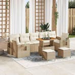 vidaXL Tuinbank Set met kussen 13 pcs Beige en Crème poly, Verzenden, Nieuw