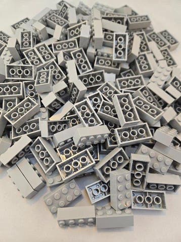 Lego Onderdelen - New Brick 2 x 4 Light Bluish Gray 200pcs, Nieuw