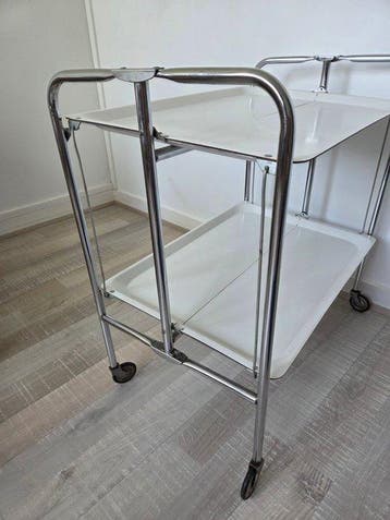 Chariot de service - Chromé(e), Mélamine - Desserte Table