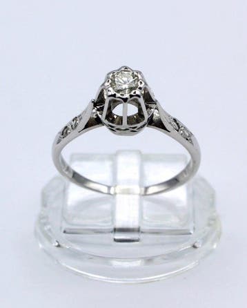 Bague - 18 carats Or blanc - 0.20ct. tw. Diamant (Naturelle), Nieuw