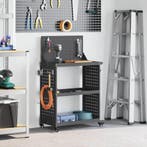 vidaXL Gereedschapswagen Zwart 65 x 35 x 111 cm Koudgewalst, Doe-het-zelf en Bouw, Verzenden, Nieuw