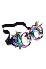 Goggles Steampunk Bril Spikes Oliekleurig Montuur Heldere Gl, Ophalen of Verzenden, Nieuw