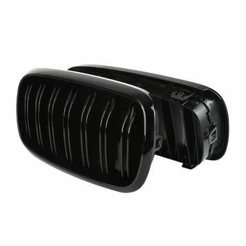 Dubbelspijls Nieren Glans Zwart BMW X5 F15 X6 F16 B2360, Nieuw, Voor, BMW