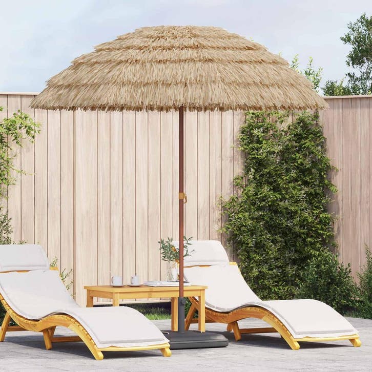 vidaXL Strandparasol Naturel 205 x 205 x 210 cm Polyester en, Jardin & Terrasse, Parasols, Envoi