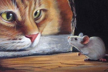Gala - Mouse & cat painting ~I see you~