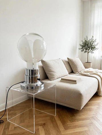 Space age - Tafellamp - Glas, Staal - Lamp Space Age, Antiek en Kunst