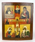 Icoon - Kruisiging van Christus, Vierveldenicoon, De, Antiek en Kunst