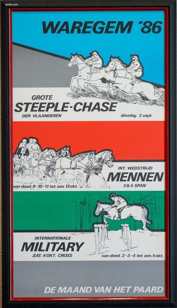 Verzameling van 8 ingelijste paardensport- en..., Nieuw