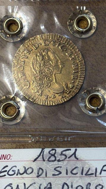 Italië, Koninkrijk Sicilië Carlo Ludovico di Borbone. Oncia