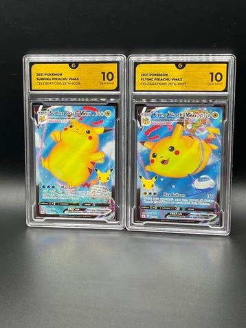 Pokémon - 2 Graded card Flying & Surfing Pikachu Vmax, Nieuw