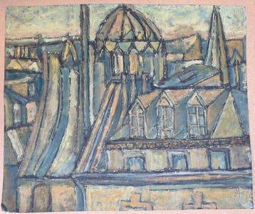 René Allio (1924-1995) - Vue des Toits - Paysage Urbain