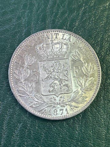 België. Leopold II. 5 Francs 1871 (Zonder minimumprijs)