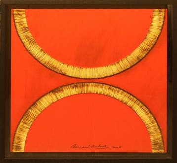 Bernard Aubertin (1934-2015) - Dessin de feu sur table rouge