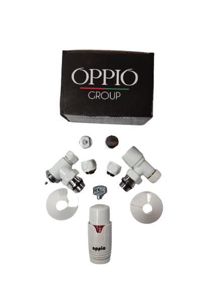 Luxe Witte thermostatische radiator aansluitset haaks -, Doe-het-zelf en Bouw, IJzerwaren en Bevestigingsmiddelen, Ophalen of Verzenden