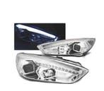 Phares Pour Ford Focus Mk3 15-18 Tru Drl Led Chromé, Verzenden