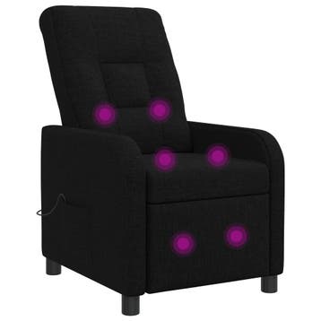 vidaXL Massage Relaxstoel Zwart Stof, Verzenden, Nieuw