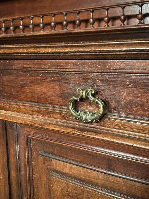 Credenza - Hout, Glas - Majestueuze dressoir, Antiquités & Art, Antiquités | Autres Antiquités