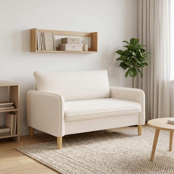 vidaXL XXL-fauteuil Crèmekleurig Bouclé, Verzenden