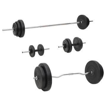vidaXL Halterset met gewichten 90 kg, Verzenden, Nieuw