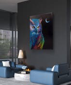 Luca Domiro - Night Rainbow Owl - LARGE HAND FINISHED