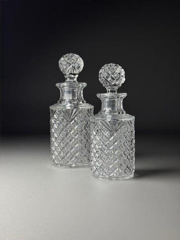 Val Saint Lambert - Parfumfles (2) - 1908 - DIAMANTEN EN, Antiquités & Art