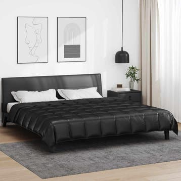 vidaXL Volledig Jaar Dekbed Zwart 220 x 240 cm Satijn en, Verzenden