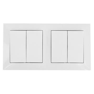 Aigi Cika 2-voudige wisselschakelaar 4-knop Wit 230V LED, Verzenden, Nieuw