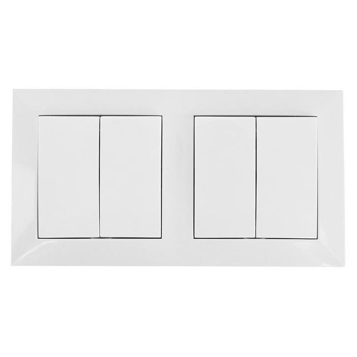 Aigi Cika 2-voudige wisselschakelaar 4-knop Wit 230V LED, Bricolage & Construction, Électricité & Câbles, Envoi