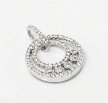 Pendentif - 18 carats Or blanc - 0.68ct. tw. Diamant