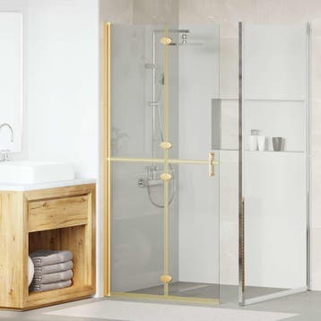vidaXL Inloopdouche wand Goud 90 x 6.5 x 190 cm, Verzenden, Nieuw