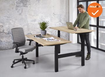Zit-Sta Duo Bureau - Elektrisch - 160x80cm, Werkplek, Ophalen of Verzenden, Gebruikt, Bureau