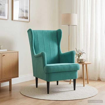 vidaXL Fauteuil Turquoise Fluweel, Huis en Inrichting, Verzenden, Nieuw