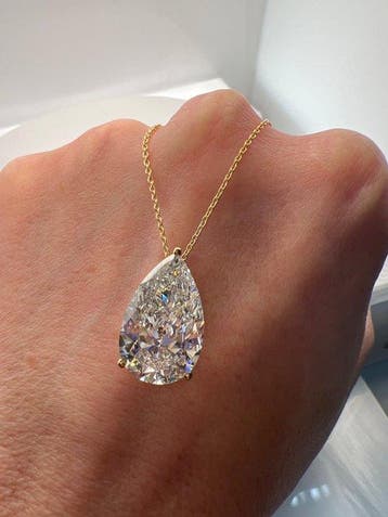 Collier - 14 carats Or jaune - 7.08ct. tw. Diamant (Cultivé, Nieuw