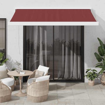 vidaXL Elektrische Zonneluifel 3,5 x 2,5 m Bordeauxrood 100%, Verzenden