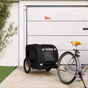 vidaXL Hondenfietstrailer oxford stof en ijzer zwart, Verzenden