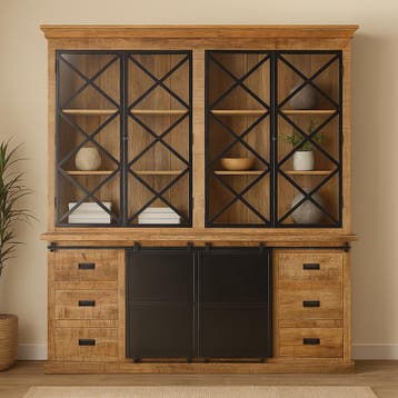 Buffetkast Mangohout Milan 160 Met Deurtjes X, Huis en Inrichting, Kasten | Buffetkasten, Verzenden, Nieuw, Overige houtsoorten