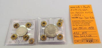 San Marino. Lotto 2 monete in argento da 50 cent. e 1 Lira