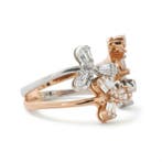 Statement ring - 14 karaat Roségoud, Witgoud - 0.39ct. tw.