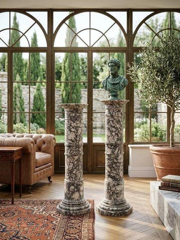 Antique Colonne - 1850-1900 - Colonne romaine en albâtre, Antiquités & Art