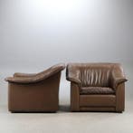 Fauteuil (2) - Leder - Een paar mid-century bruine leren
