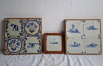 Tegel (3) - Delft, Plateelbakkerij - Dieren- en Landschap -
